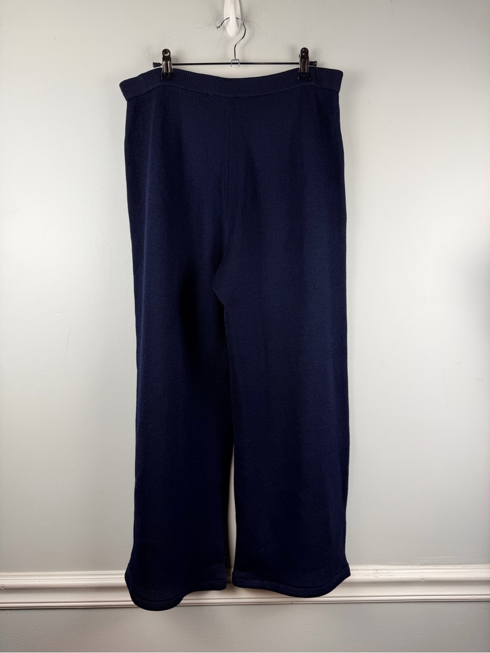 St. John blue Santana knit wool blend pull on trousers size 8 - Picture 3 of 6